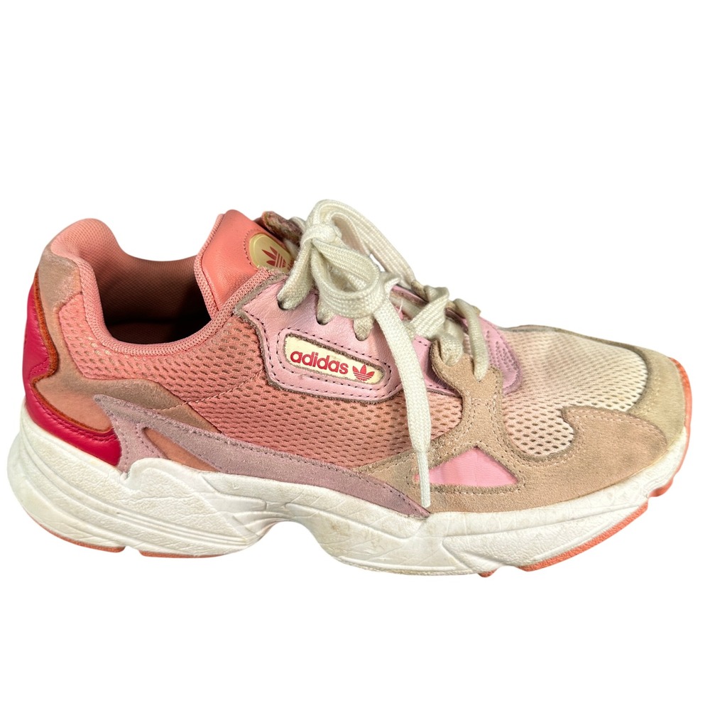 Adidas Falcon W Pink Tan Multi-Color Chunky Sneakers B28126 Womens 8.5